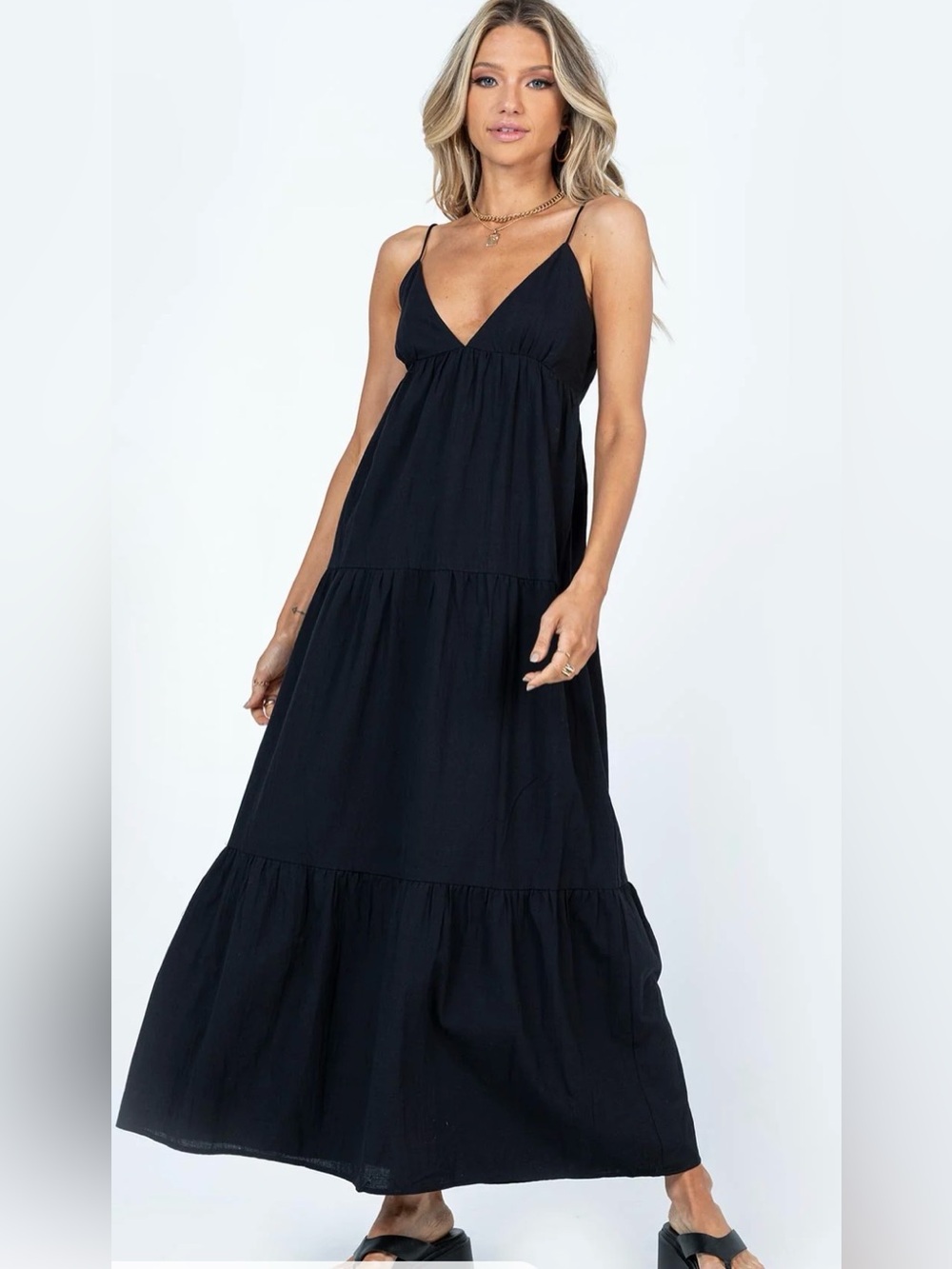 NWT Princess Polly Spaghetti Strap Black Maxi Dress